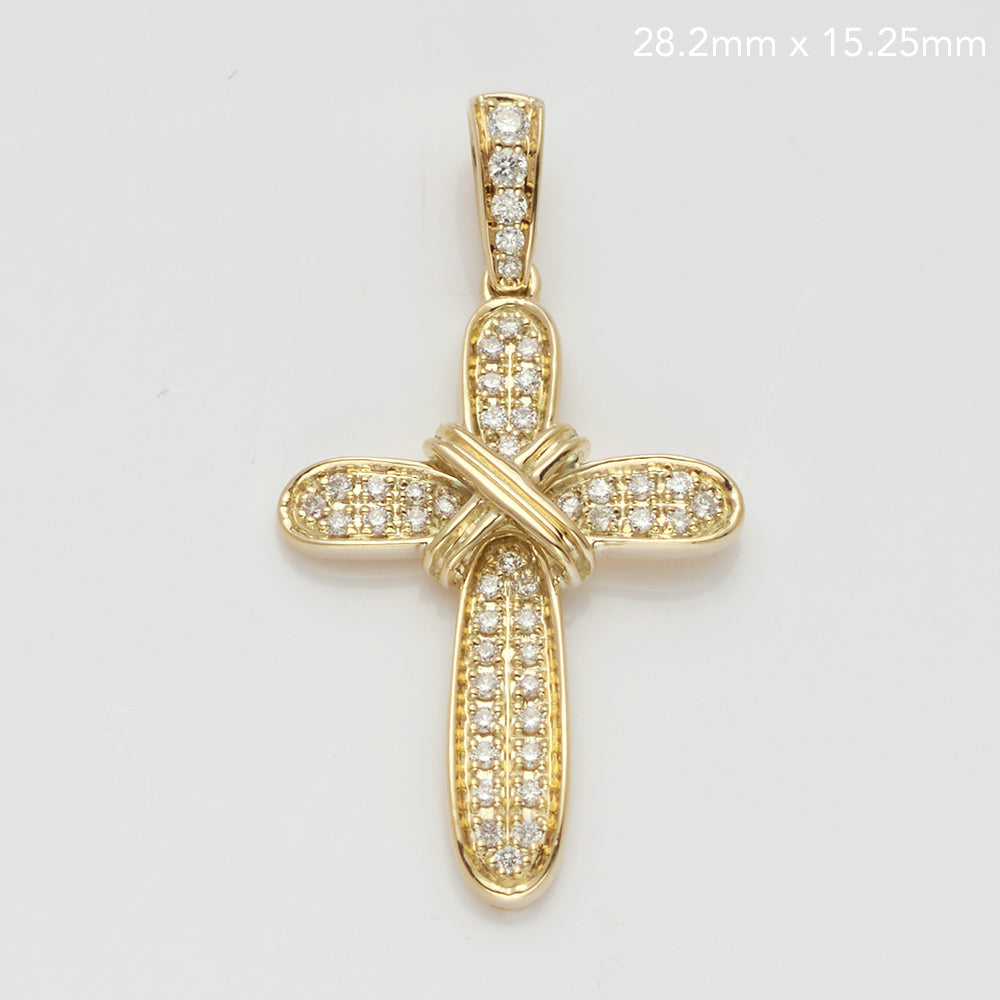 14KY 0.20CTW ROUND DIAMOND CROSS