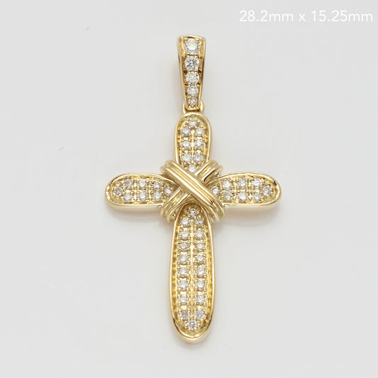 14KY 0.20CTW ROUND DIAMOND CROSS