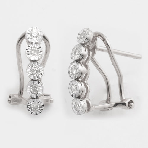 10KW 0.15CTW ILLUSION DIAMOND FRENCH CLIP EARRINGS