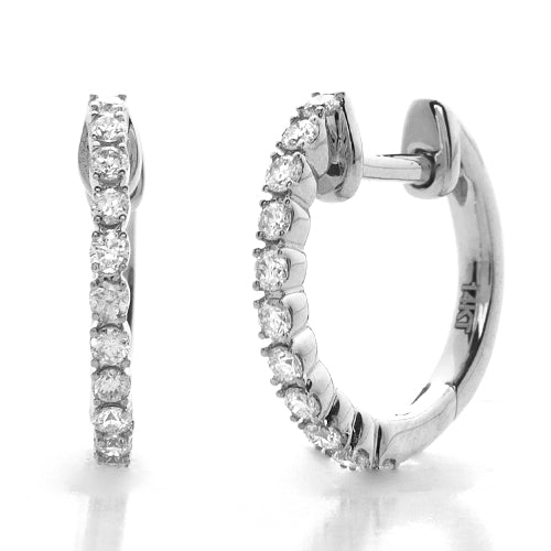 14KW 0.25CT HOOP EARRINGS