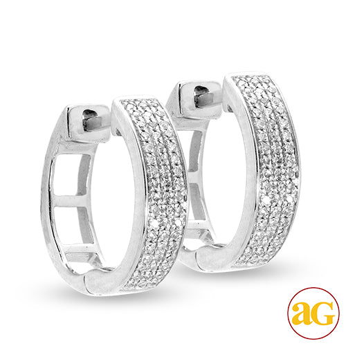 14KW 0.20CTW DIAMOND HOOP EARRINGS