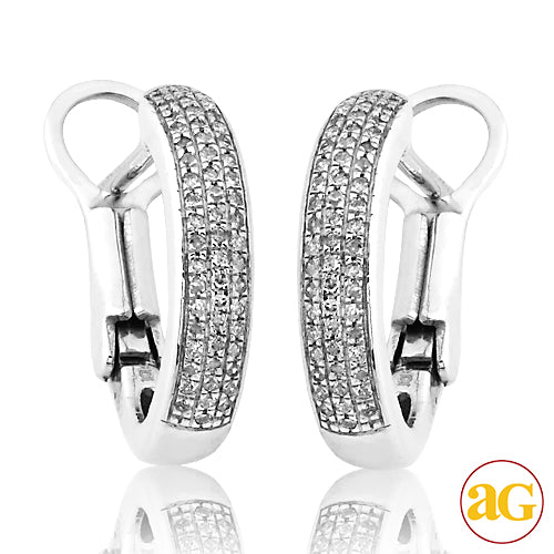 10KW 0.20CTW DIAMOND HOOP EARRINGS [ROUNDED EDGE]