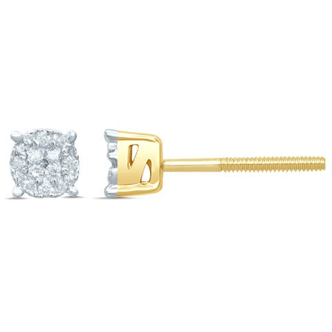 10K 0.09-0.15CT D-EARRING LDS RDS MP "SUPER FLOWER"