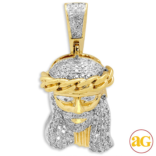 10KY 0.33CTW DIAMOND MIAMI CUBAN JESUS PENDANT