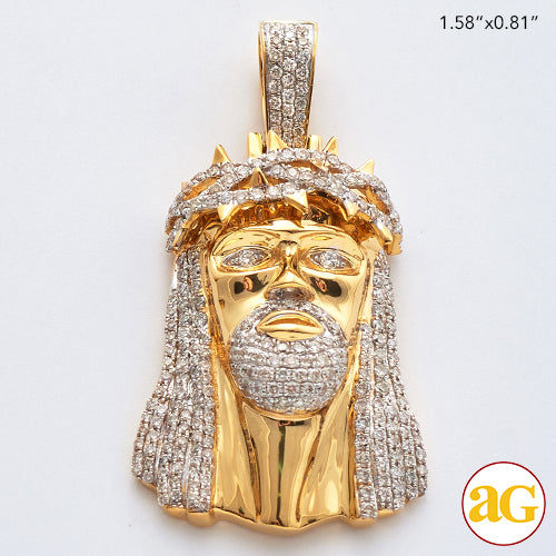 14KY 1.40CTW DIAMOND JESUS PENDANT -