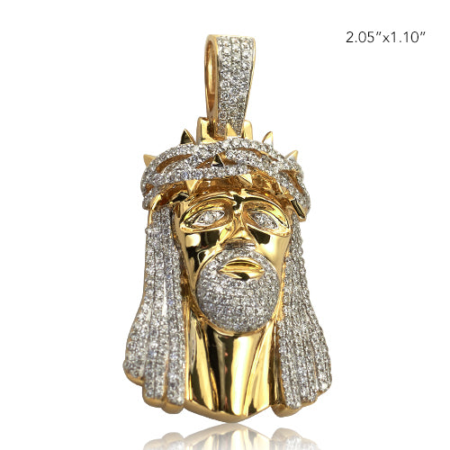 14KY 3.25CTW DIAMOND JESUS PENDANT -