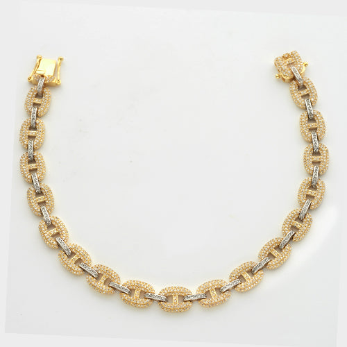 10KY+W 3.75CTW DIAMOND GUCCI LINK BRACELET