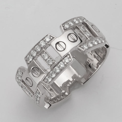 14KW 0.75CTW DIAMOND MARINER LINK MENS RING