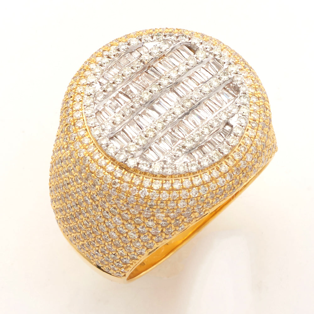 14KY+W 4.50CTW BAGUETTE DIAMOND MENS RING