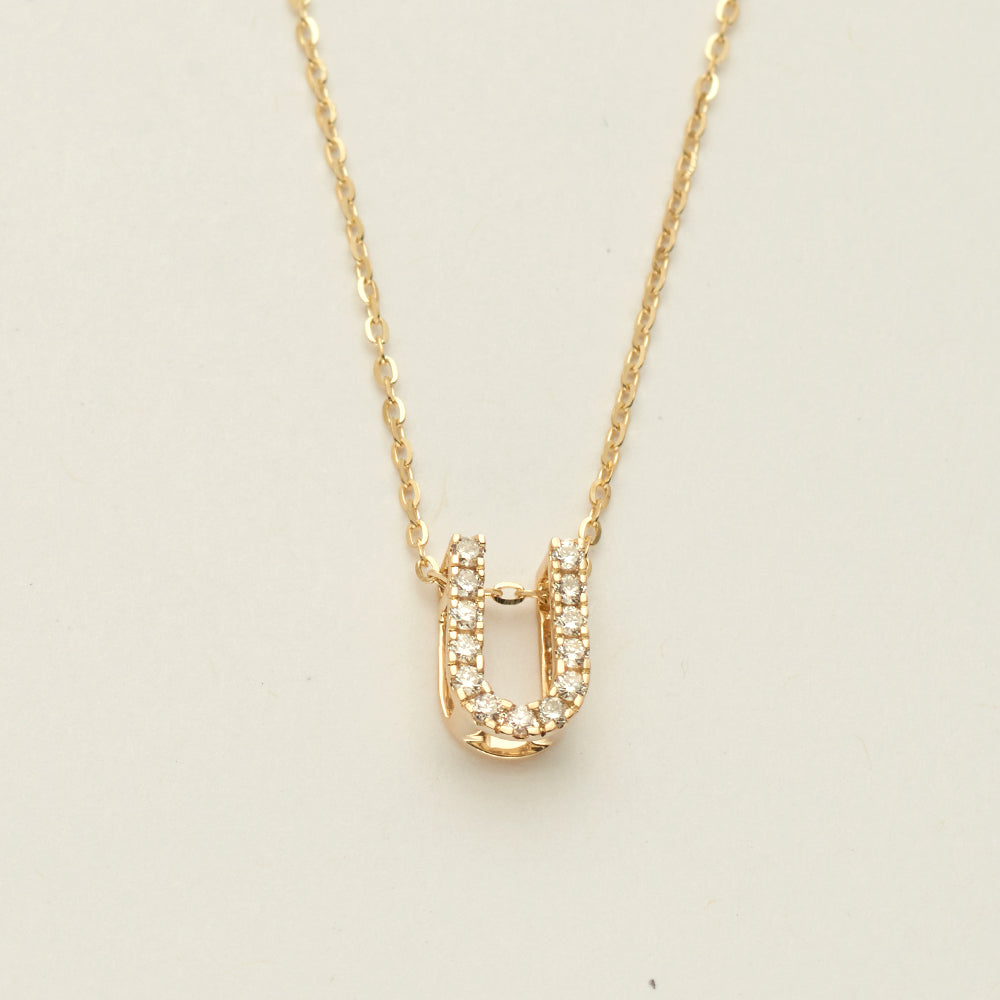 14KY 0.14CTW DIAMOND INITIAL NECKLACE