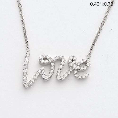 14KW 0.25CTW DIAMOND "LOVE" NECKLACE