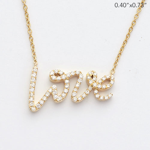 14KY 0.25CTW DIAMOND "LOVE" NECKLACE