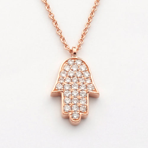 14KR 0.25CTW DIAMOND - HAMSA NECKLACE