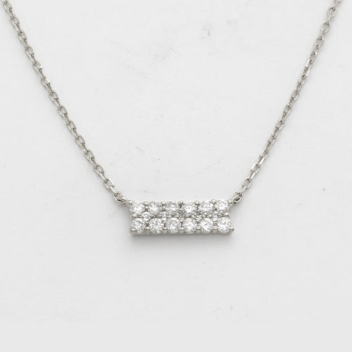 14KW 0.30CTW DIAMOND 2-ROW BAR NECKLACE