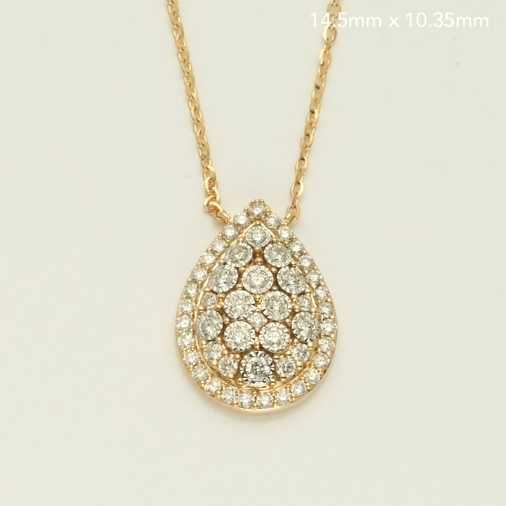 14KY 0.45CTW DIAMOND NECKLACE - TEAR DROP