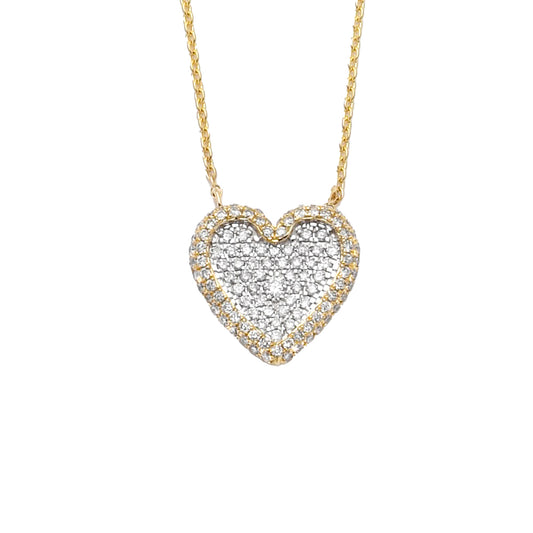 14KY 0.65CTW ROUND DIAMOND HEART NECKLACE