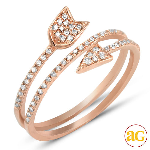 14KR 0.25CTW DIAMOND DESIGNER ARROW RING