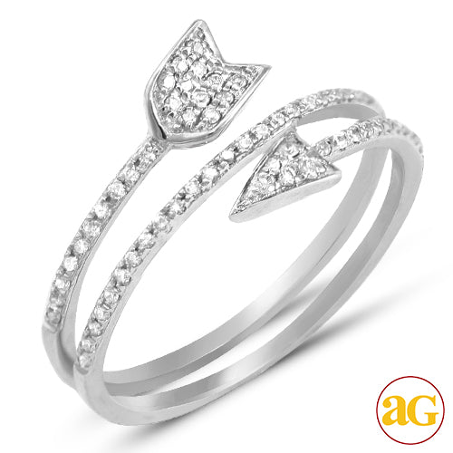 14KW 0.25CTW DIAMOND DESIGNER ARROW RING