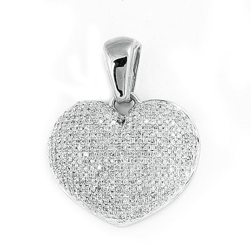 10KW 0.75CTW PUFF HEART PENDANT