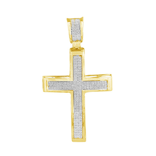 10KY 0.50CTW DIAMOND CROSS PENDANT