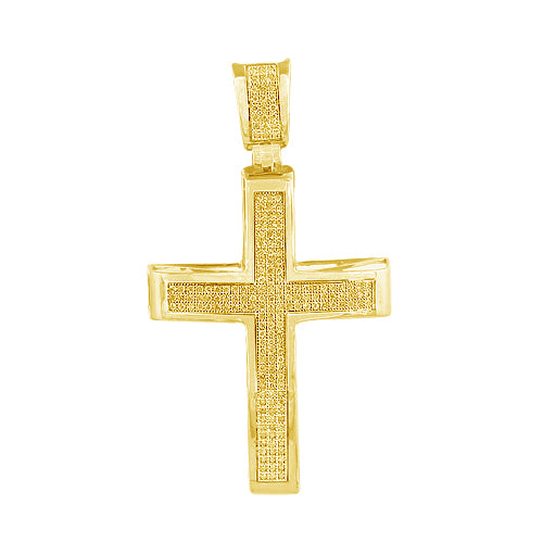 10KY 0.50CTW YELLOW DIAMOND CROSS PENDANT