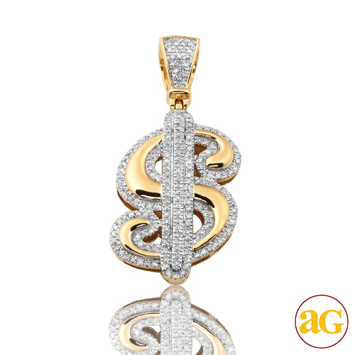 10KY 0.50CTW DIAMOND $ DOLLAR SIGN PENDANT