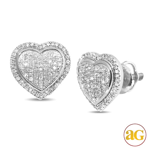 10KW 0.30CTW DIAMOND HEART EARRINGS