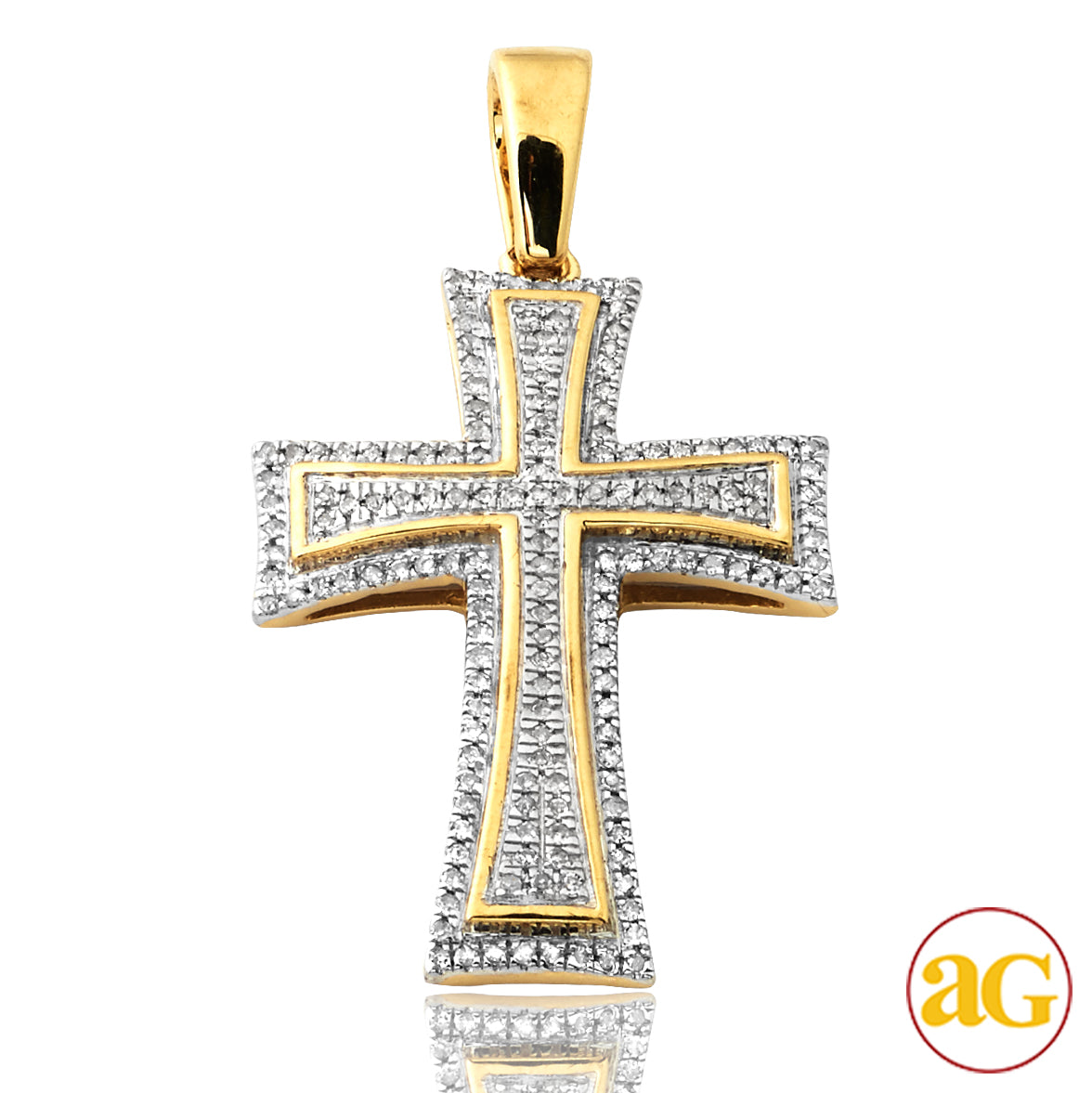 10KY 0.30CTW DIAMOND CROSS PENDANT