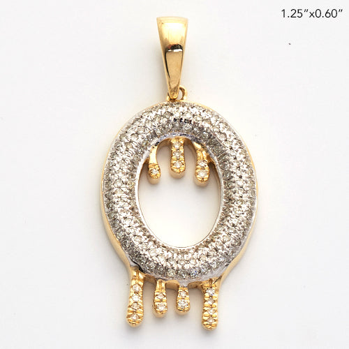 10KY 0.50CTW DIAMOND DRIPPING INITIAL PENDANT