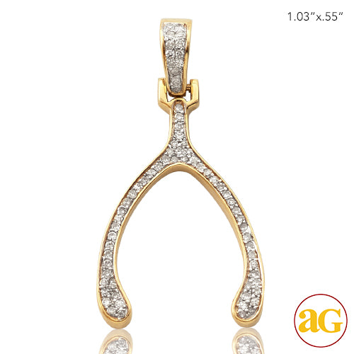 10KY 0.15CTW DIAMOND WISHBONE PENDANT