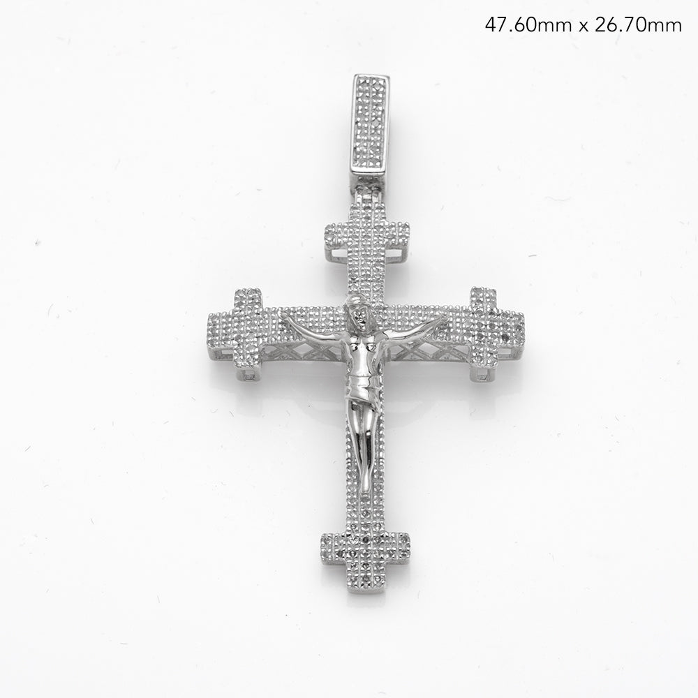 10KW 0.50CTW DIAMOND CRUCIFIX CROSS PENDANT