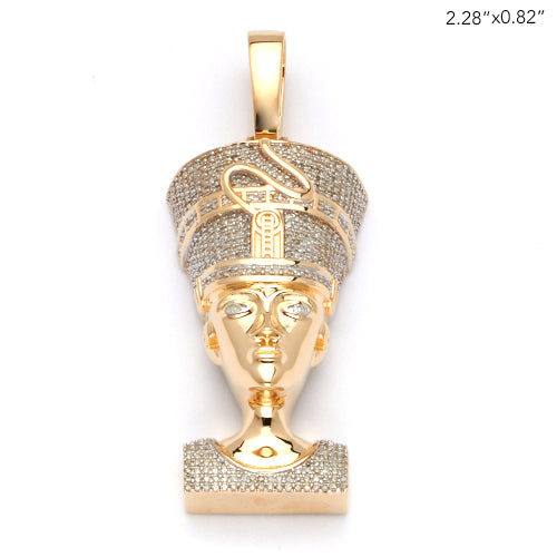 10KY 1.50CTW MICROPAVE DIAMOND NEFERTITTI PENDANT