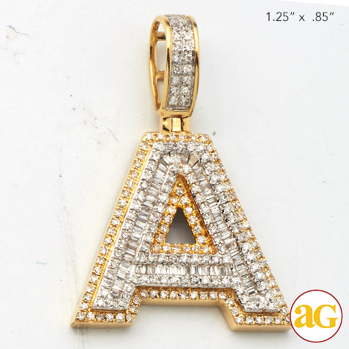 14KY 0.75CTW DIAMOND INITIAL PENDANT "A"