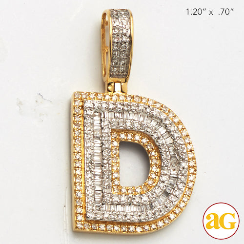 14KY 0.75 CTW DIAMOND INITIAL PENDANT "D"