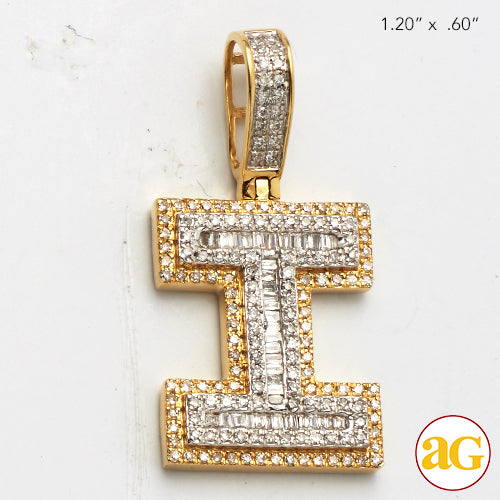 14KY 0.60 CTW DIAMOND INITIAL PENDANT "I"