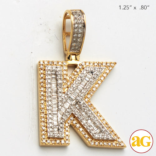 14KY 0.65 CTW DIAMOND INITIAL PENDANT "K"