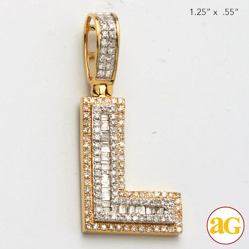 14KY 0.65 CTW DIAMOND INITIAL PENDANT "L"