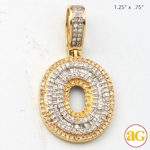 14KY 0.65 CTW DIAMOND INITIAL PENDANT "O"