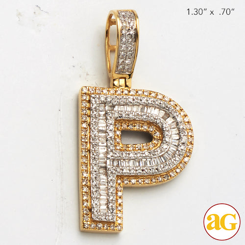 14KY 0.70 CTW DIAMOND INITIAL PENDANT "P"