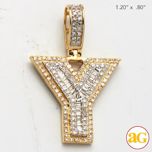 14KY 0.65CTW DIAMOND INITIAL PENDANT "Y"