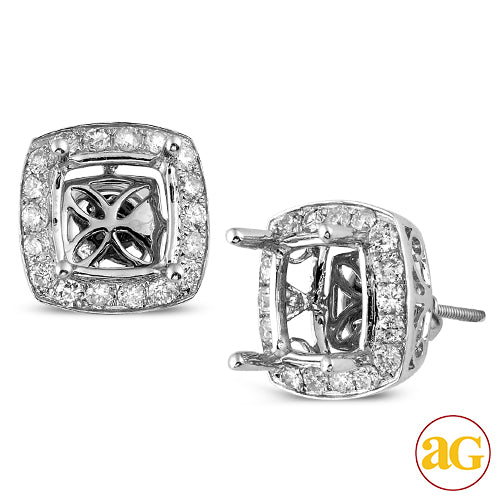 14KW 0.85CTW DIAMOND SEMI MOUNT EARRINGS