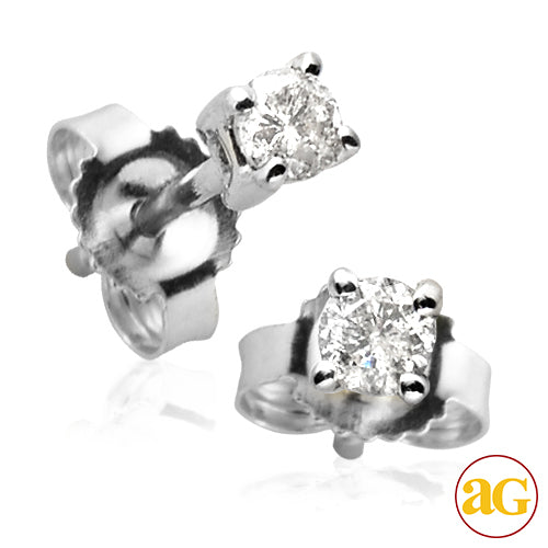 14KW 0.15CTW ROUND DIAMOND STUD EARRINGS